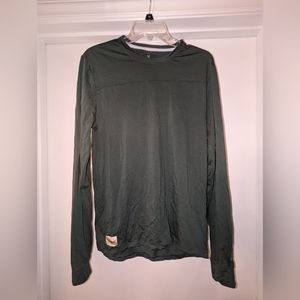 Tracksmith Men's Medium Harrier Merino Wool Long Sleeve Running Shirt - Green